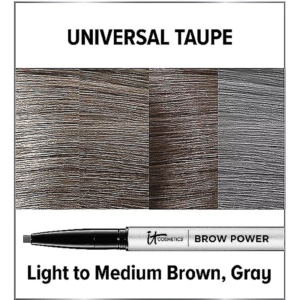 IT COSMETICS Brow Power Universal Taupe Volumizing Eyebrow Pencil Full Size NIB - Picture 2 of 8